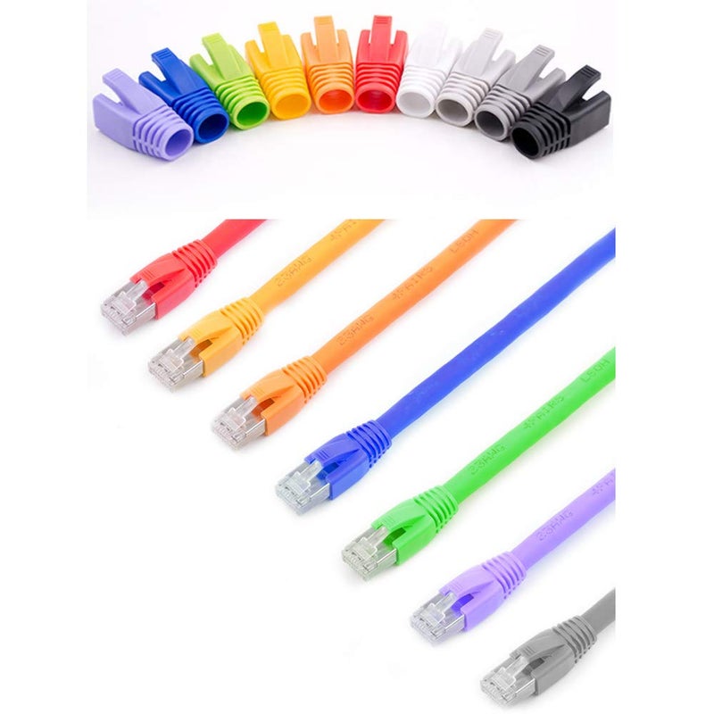 VIVOCH 50 Pcs Cat7 Cat7A Cat8 Strain Relief Boot, RJ45 Plug Connector Cover Modular Network Plug Connector Cap Cable Connector Boots, Blue - Image 5